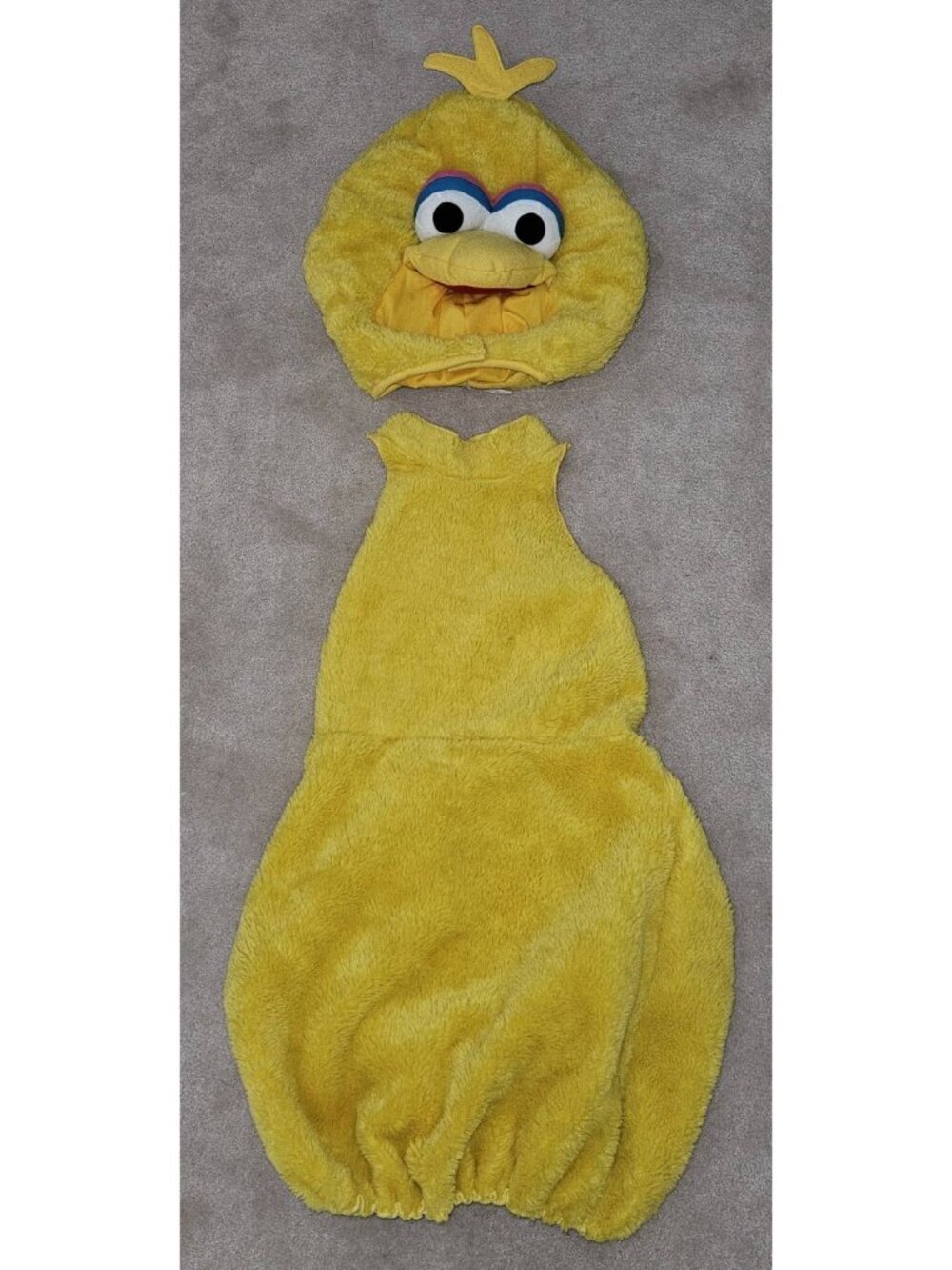 Big Bird Sesame Street Halloween Costume Youth Large 12-14 Headpiece Jumpsuit